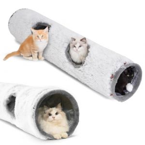 One PETS-TOP Tunnel Chat – Tunnel pour Chat XXL – Jouet Intéractif pour Interieur – en Peluche Douce – Tunnel Chien – Lapin – Tapis Cabane Cat Tunnel – 120 cm (Merchand Pro, neuf)