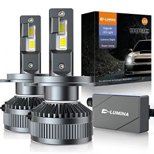 D-Lumina Ampoule H4 LED Voiture Anti Erreur,9-60V Adapt&eacute;es pour Voitures et Camions,130W 26000LM High Lumens 6500K Blanc,Avec pilote intelligent EMC,Peut &ecirc;tre Utilis&eacute;e Avec Lenticulaire (E-sunpie, neuf)