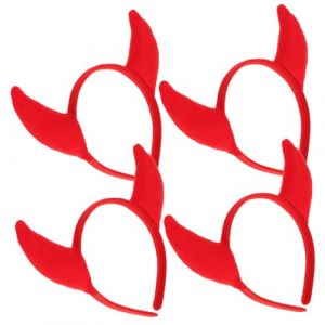 4 Pièces Diable oreille bandeau halloween costume haloween de déguisement bandeau corne du diable tenues de cosplay bandeau déguisement bandeaux de cornes en tissu rouge Didiseaon (Merkowski, neuf)