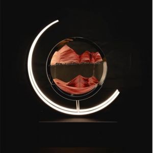 Luxus - Lampe de table - Quicksand - Rouge - Art de Sable en Mouvement - Lampe Sablier - Lampe de Bureau LED R&eacute;glable - Style Industriel et Moderne - Veilleuse pour la Chambre (VDH E-Commerce, neuf)