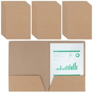 FUNSUEI Lot de 20 dossiers de présentation en carton A5 - Porte-documents en papier kraft - Marron - Pour photos, documents (FUNSUEI-BMDE, neuf)