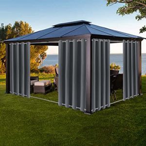 Rideaux Imperm&eacute;able d'ext&eacute;rieur Rideau Occultant Isolant Thermiques 80x160(BxH) cm avec Oeillets en Haut et en Bas pour Pergola pour Ext&eacute;rieur/Int&eacute;rieur Rideaux de terrasse(1 Panneaux) (XUIAQZW FR, neuf)