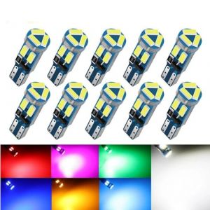 YOUNLEN 10 Pieces T5 W3W(Rouge) Ampoule &agrave; 2721 27 37 286 PC74 LED,12V,160LM,0.7W,Puces 7SMD 4014,pour &eacute;clairage int&eacute;rieur de Voiture Tableau de Bord Remplacement de Lampe d'instrument Automatique (YOUNLEN Store, neuf)