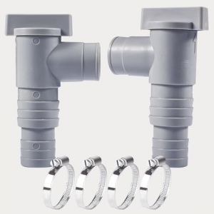 Vanne d'entretien/d'arrêt pour Piscine avec Raccord de Tuyau de 32/38mm, Vanne Piscine Double Split Tuyau Valve Plunger Accessoires de Piscine, pour Piscine Hors Sol et Pompe de Piscine (Lot de 2) (DUTA ONLINE, neuf)