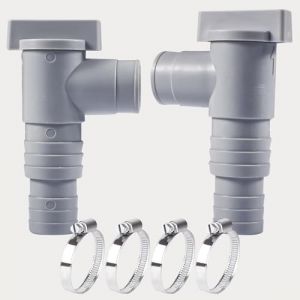 Forhome Lot de 2 Robinet d'arrêt pour piscines,Valve de Piscine avec raccord de Tuyau de 32 mm,Pièces de Piscine à Valve à Piston avec 4 Colliers De Serrage, Accessoires d'entretien de Piscine (LIKE A BEAUTY CONSULTING, neuf)