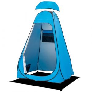 BRIAN & DANY Tente de Douche Pop Up Portable avec Abri Pluie et Fenêtres, Tente de Camping Toilette pour Randonnée, Plage, UPF 50+ et Imperméable, 120 x 120 x 190 cm, Bleu (Baco Engineering, neuf)
