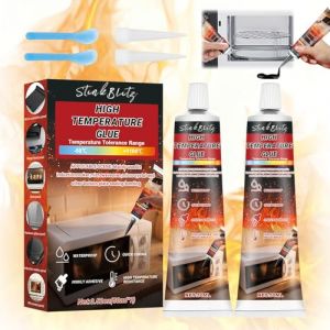 Colle Haute Température, Silicone Noir Haute Température, Colle Haute Temperature Four, Mastic Refractaire Convient pour Fours,Four à micro-ondes, plaque à induction,Foyers,50ml,2 Pièces (JIARRUI, neuf)