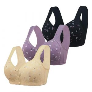 G&eacute;n&eacute;rique Lot De 3 Soutien Gorge Ouvert Devant sans Armature Brassi&egrave;re Sport Ouverture Devant Soft BH Soutien-Gorge Femme Soutien Gorge Pas Cher Brassi&egrave;res Fitness Yoga Sleep Lingerie (qieycgd, neuf)