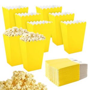 50 Pièces Boîtes à Pop-Corn, Boites à Popcorn et Bonbons, Carton Bonbons Conteneur Popcorn Carton Boîtes à Popcorn pour Placer Collations de Fête Bonbons Pop-Corn edans Théâtres Cinémas (jaune) (Snorkeling Sky, neuf)