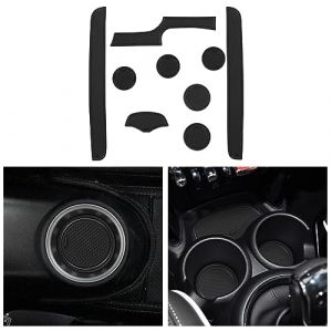 CDEFG Compatible avec Mini Cooper F56 2015-2022 2023 Tapis Anti-poussi&egrave;re Antid&eacute;rapante, Cooper F56 Porte Int&eacute;rieure Tasse Bo&icirc;te de Bras Tapis de Stockage Cooper Accessoires(Noir) (C D E F G, neuf)