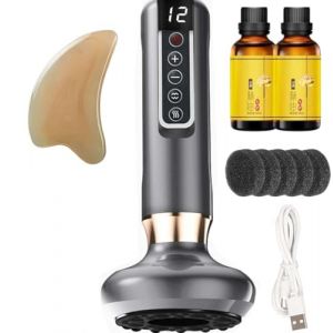 Masseur Anti Cellulite,Masseur De Cellulite à Main électrique,Appareil Cellulite Efficace,Masseur De Par Ventouses électriques,Masseur De Graisse à 12 Niveaux,Pour L'abdomen,Cuisses (Gris set) (EnviableVB, neuf)