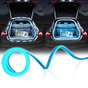 Flux Dynamique Bande Lumineuse LED pour Coffre de Voiture, 79Inch Universel Coupe Flexible Silicone Imperméable Bande Lumineuse Néon, Eclairage D'ambiance Intérieur pour Voitures SUV(Bleu Glace) (yifengshun, neuf)