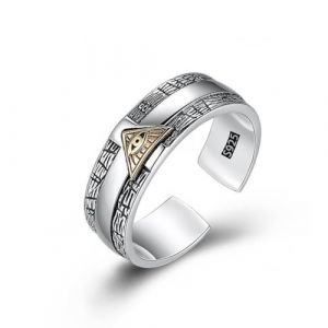 LAOYEFACAI Bague Homme mat en Argent Sterling 925 œil D'Horus Bague Ouverte Vintage Gothique Hommes Bagues (5) (chaozhouwanshishun, neuf)