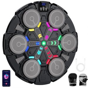 SWBSLL Machine de Boxe Musicale Intelligente pour Enfants, 3 Modes de Jeu avec Affichage du Score, Vitesse et Volume R&eacute;glables, Rechargeable par USB, Gants Inclus, Murale, pour Enfants d&egrave;s 6 Ans (CARRAINCAR, neuf)