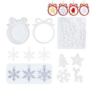 LACHT Lot De 3 Moules En Silicone De Noël - Pendentif De Noël - Moule Silicone Resine Epoxy - Moule En Silicone - Moules En Plâtre À Couler - Cadeaux De Noël Faits À La Main (candy27seven, neuf)