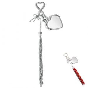 Xevinas Porte-cl&eacute;s pour sac &agrave; rouge &agrave; l&egrave;vres, mini &eacute;tui &agrave; rouge &agrave; l&egrave;vres, en acier inoxydable, avec miroir, pour femmes (A) (wuhanshiyihekejiyouxiangongsi, neuf)