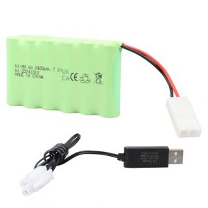 Batterie rechargeable MXJFYY 7,2 V 2400 mAh NI-MH avec prise KET, batterie AA RC pour camions t&eacute;l&eacute;command&eacute;s, camion de chantier, camion &agrave; benne basculante et v&eacute;hicule d'escalade,voiture radiocommand&eacute;e (TRENTINO, neuf)