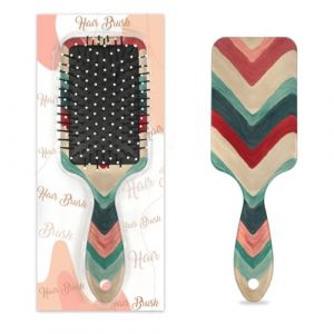 Entemne Brosse &agrave; cheveux pour femmes, hommes, filles, gar&ccedil;ons, rayures en zigzag rouge, vert, brosse de massage du cuir chevelu, peigne &agrave; coussin d'air pour cheveux humides et secs, d&eacute;m&ecirc;lant (HHengY, neuf)