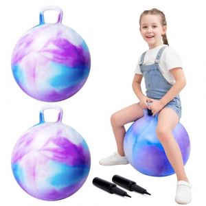 U&C Planet 2 Paquets Ballon Sauteur Gonflable avec Pompe, 45 cm Ballon Sauteur pour Enfants，Max. Charge 100 KG, Jouet pour Enfants 3-6 Ans Int&eacute;rieur & Ext&eacute;rieur (U&C Planet, neuf)