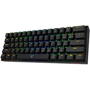 Redragon K630 Dragonborn 60% Clavier de Jeu RVB Filaire, 61 Touches Clavier mécanique Compact Support de Pilote Pro (Noir-Interrupteur Bleu) (Radioddity France, neuf)