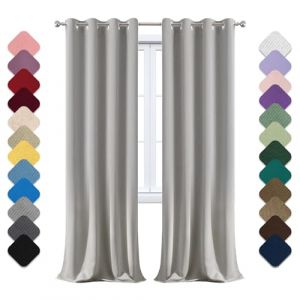 Rideau Occultant Lot de 1 à Oeillets, Rideau Occultant Thermiques, 160x260cm (LxH) Rideau Porte, Rideau Opaque, Rideau Phonique anti Bruit, Rideau Chambre Enfant, pour Chambre Salon Balcon Gris (Xiangchengshiyansuoshangmaoyouxiangongsi, neuf)
