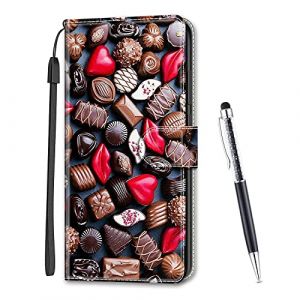 MadBee Coque Compatible avec Motorola Moto E13, Imprim&eacute; Color&eacute; Motif Portefeuille Housse en Cuir synth&eacute;tique avec Support et Cartes Compartiments pour Motorola Moto E13 (Chocolat) (Mo-Beauty EU Store, neuf)