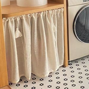 GUAVJRZDP Rideaux Courts rétro en Coton et Lin, Rideaux sous lévier, Rideauxs de Porte de Style Nordique, ombrage etVentilation, Installation de Tringle, Une pièce (Size :W150xH90(cm)) (GUAWJRZDP, neuf)