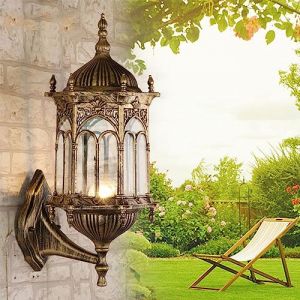 Mengjay E27 Imperm&eacute;able Verre Applique Murale Exterieur,&Eacute;tanche Lumi&egrave;re Appliques Ext&eacute;rieure Lampe murale Fonte D'aluminium Et Verre Lanterne Murale,porche terrasse Luminaire Ext&eacute;rieur (B) (Mengjay, neuf)