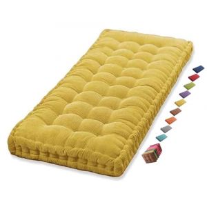 Coussin Matelas Assise Dossier pour Banc de Jardin balancelle canapé 1/2/3 Places Coussin pour Banc de Jardin Exterieur Interieur 170 cm sur Mesure 110x50 Coussin pour Banc 150 cm(Yellow 1c,120x50 cm (sanroy, neuf)