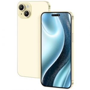 FufoneUS Affichage Faux Jouets téléphone téléphone Portable modèle métallique réplique Non Fonctionnement 1:1 téléphone pour téléphone 15 Faux Jouet Mobile (pour 15 Jaune Écran Couleur) (Hombodar Tech, neuf)