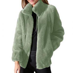 Veste Polaire Femme Fourrure Jacket Parka Imperm&eacute;able Manteau Fausse Gilet Hiver Mi Saison Chaude Automne Ski Kaki Grande Taille Long Doudoune Manteaux Blouson (keicyd, neuf)