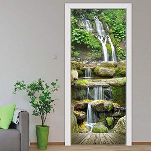 Stickers 3D Porte Poster Paysage De Cascade Cr&eacute;atif Papier Peint Porte Trompe L'Oeil Pour Salon Chambre D&eacute;coration De La Maison Stickers Muraux Imperm&eacute;able Stickers Amovibles 77X200Cm (Gingpp66Sdd-UK, neuf)