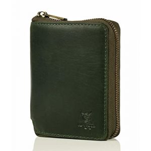 MATADOR Portefeuilles Homme Cuir #Grenade avec Noble Bo&icirc;te Cadeau, Luxe RFID Porte Monnaie pour Homme, Porte Carte avec de Nombreux Compartiments &agrave; Cartes en Vert (MATADOR LEDER "The German Brand", neuf)