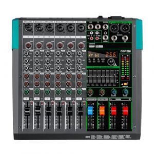 Depusheng PA6 table de mixage audio DJ professionnelle entrée 6 canaux intégrée 256 types d'effets DPS prise en charge alimentation fantôme 48V USB Bluetooth enregistrement sur ordinateur MP3 (professional microphone, neuf)