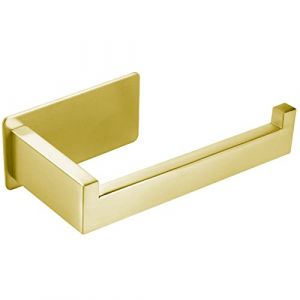 YUET Porte Papier Toilettes, Support Papier Toilette sans Percage Acier Inoxydable SUS 304 Auto-adhésif Laiton Brossé Porte Rouleau Toilette pour Salle de Bain WC Cuisine Derouleur (YUET Official FR, neuf)