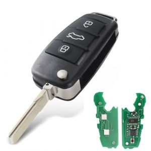 Cl&eacute; de Voiture t&eacute;l&eacute;command&eacute;e 433 MHz pour Audi Q7 B7 Q3 A3 TT A2 A8 A6 A6L A4 S5 C5 C6 B6 A4L A5 Q5 S RS S18X0837220 8P0837220D 8P0837220Q/8P0837220K (1-top, neuf)