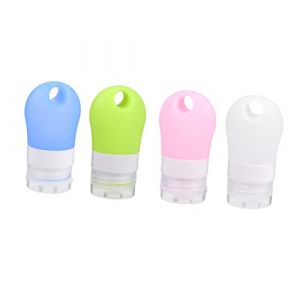WRITWAA 4pi&egrave;ces Flacon De Voyage Vide Silicone De Flacon Souple Portable Pour Shampoing Et Produits Cosm&eacute;tiques Lot (Saieli, neuf)