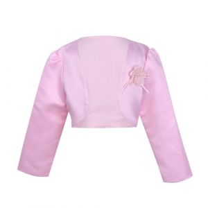 Freebily Boléro Bébé Enfant Fille à Manche Longue Fleur Cardigan Boléro Demoiselle d'honneur Baptême Soirée Cérémonie Veste Gilet Étole Satin Rose 18-24 Mois (MissPretty, neuf)