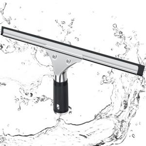 Raclette &agrave; vitre Professionnelle, Raclette Vitre en Acier Inoxydable avec Lame de 30 cm, pour Nettoyer et S&eacute;cher Le Verre, Le Carrelage, Les Fen&ecirc;tres, pour &eacute;liminer Toute Trace D&rsquo;Eau (Noir) (Kaishanni Store, neuf)