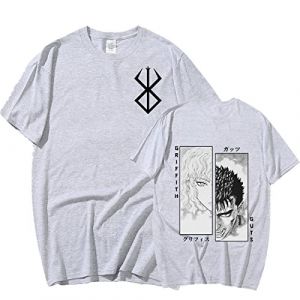 MR.YATCLS Berserk Tshirt - Anime Japonais Manga Berserk Guts & Griffith T-Shirt Imprimé Unisexe - Anime Cosplay Costume Col Rond Manches Courtes Tee Hommes/Femmes (AccB Fr, neuf)