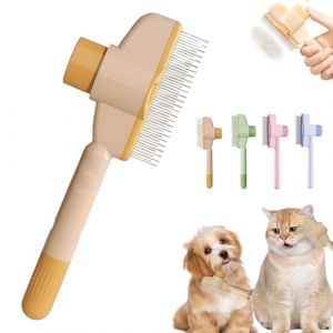Brosse pour chat avec bouton de d&eacute;verrouillage &ndash; Brosse flash pour chats &agrave; poils longs et courts, peigne pour chat pour un d&eacute;m&ecirc;lage efficace (jaune) (DaDaShop, neuf)