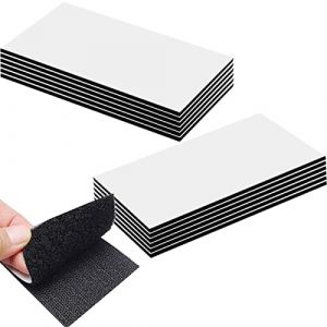 Rusoz Scratch Autocollant Double Face,12 Paires Bande Agrippantes Adh&eacute;sives Noir Nylon Ruban Adh&eacute;sif Double Face Extra Fort Rectangle 10&times;5cm F&uuml;r DIY Vorh&auml;nge Und Fotorahmen (Rusoz-EU, neuf)