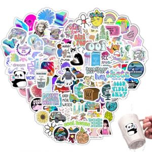 SULIUDAJI 150 Pcs Aesthetic Couleurs Stickers, Imperméable Vinyle Autocollant Pour Telephone Ordinateur Portable Macbook Scrapbooking Bouteille Isotherme Valise Guitare Tasse Skateboard Journal Etc (UAB WSVLKE LT, neuf)