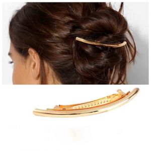 Cybche Barrettes Simples En Métal Doré Barrette Courbe Barrette Longue Barrette Barrette Décorative Accessoires Cheveux En Métal Bijoux Pour Femme Coiffure(doré2) (Lidan-Km, neuf)
