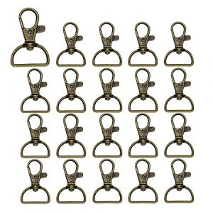 Pamtns Mousqueton pour Sac 20 Pièces Mousquetons Pivotants en Bronze Pivotant Snap Crochets Mousqueton Pivotant Mousqueton Sac a Main Boucle en Métal Crochets Pivotants Bricolage Accessoires (Pamtns, neuf)