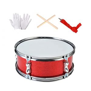 Harilla Caisse claire 11" avec gants Instruments de musique Batterie de musique professionnelle Instrument de percussion pour enfants Débutants Adolescents, Rouge (Harilla, neuf)