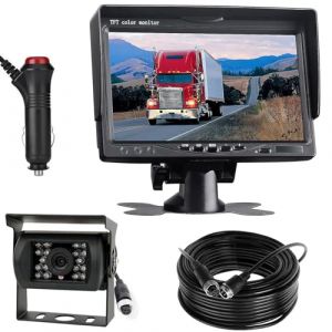 Kit de caméra de recul AHD 1080p 17,8 cm, étanche IP68, vision nocturne, caméra de recul avec allume-cigare pour camion, caravane, remorque, camping-car, camionnette, 12 V-24 V (xinyida, neuf)