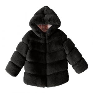 Manteaux en Fausse Fourrure Fille Hiver Veste en Fausse Fourrure pour Enfants Filles en Fausse Chaude Vestes à Capuche Blouson d'hiver Manteaux et Blousons Ado Chaude en Peluche pour 2-13 Ans (⭐⭐⭐⭐⭐AEGJEGVD⭐⭐⭐⭐⭐, neuf)
