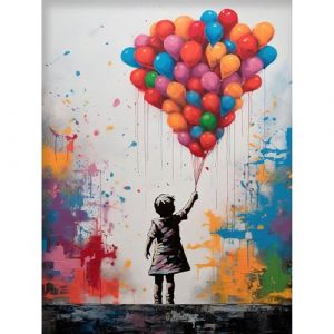 HEIBAGO Garçon Peinture par numéros pour Adultes, Kit de Peinture à l'huile sur Toile par numéro pour Débutants, Peinture à l'huile DIY Ballon pour la décoration de la maison 40x50cm (JINYULIANG, neuf)