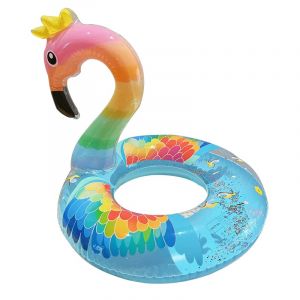 Flamant Rose Gonflable, Flotteur Gonflable pour Piscine, Bouée Flamant Gonflable, Bouée Flamant Rose Glitter, pour Les Adolescents Adultes Plage et Piscine (Bleu-70) (JUBAORONG, neuf)